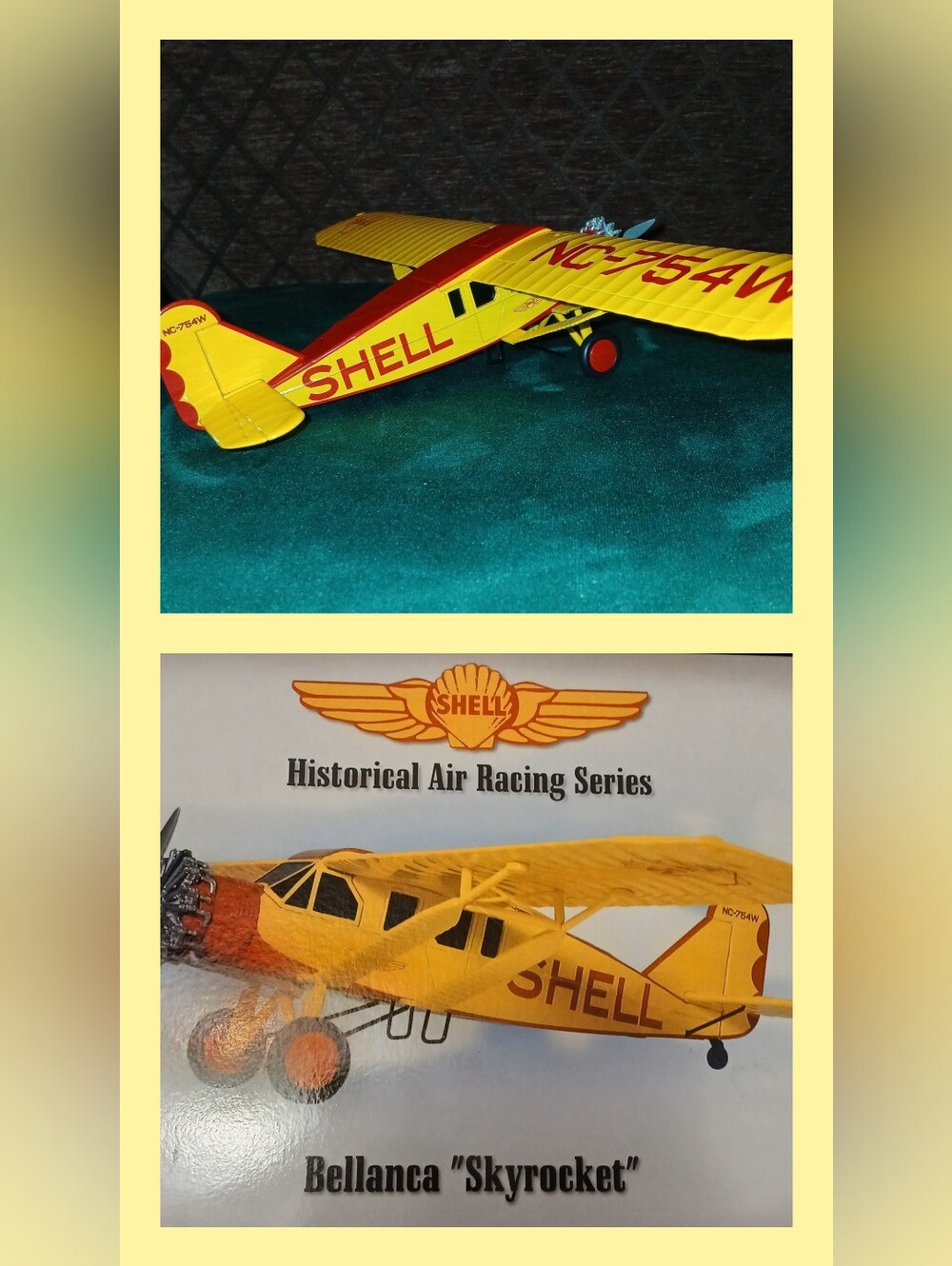 Vintage ✈️ 1st Gear Shell Oil Bellanca "Skyrocket" Die-Cast Replica Plane ✈️ NIB